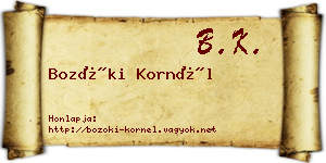 Bozóki Kornél névjegykártya