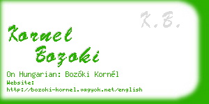 kornel bozoki business card