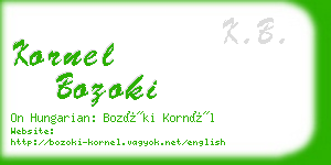 kornel bozoki business card